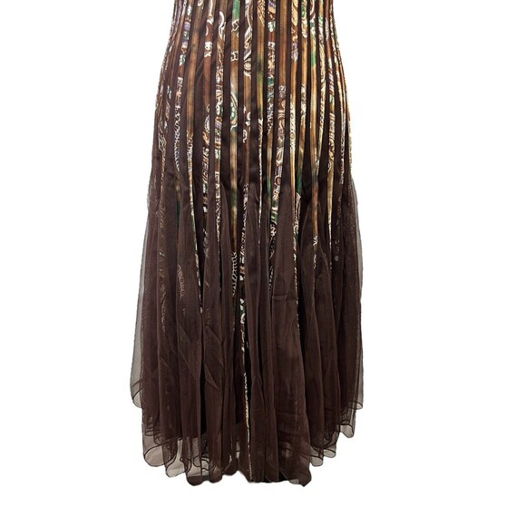Vintage 90s CACHE Spaghetti Strap Brown Chocolate Party Cocktail Dress Size 8 - Picture 3 of 16